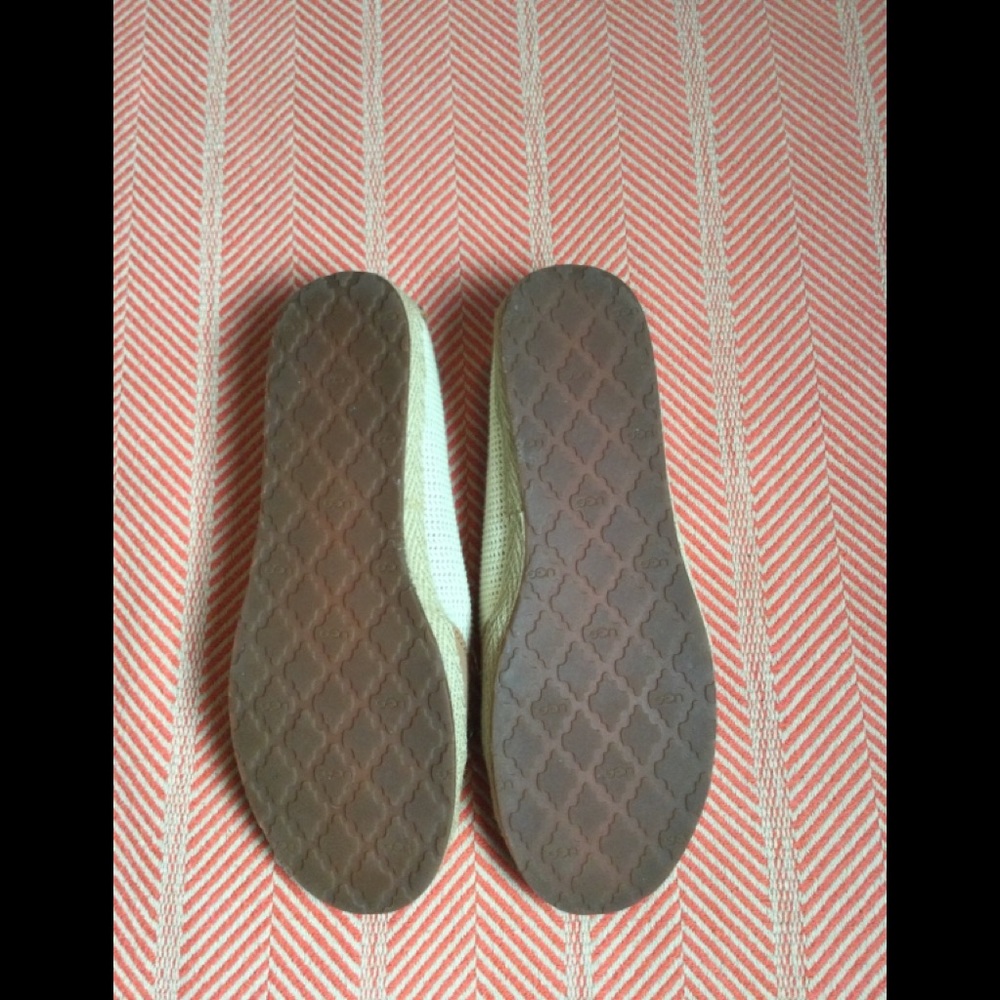 Ugg carmel & cream espadrille slip on shoes - Picture 3 of 5